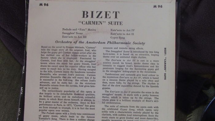 Bizet: Carmen Suite - Amsterdam Philharmonic Orchestra 7" EP
