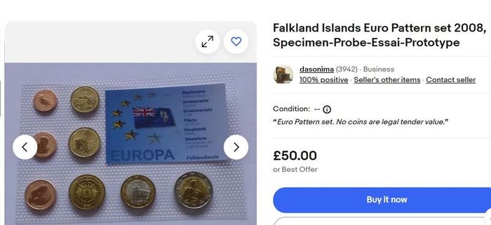 Falkland Islands Euro Probe Essai coins set 2008 euro Prototype Specimen