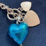 Silver necklace with blue heart pendant Image 2