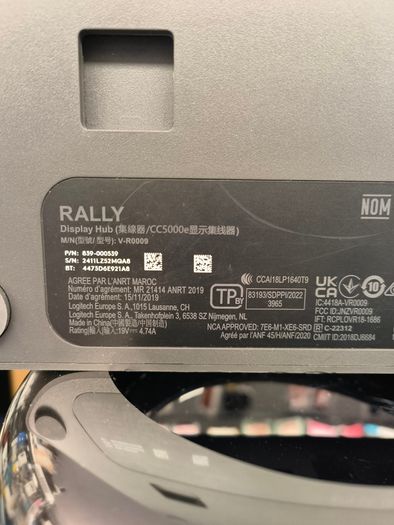 Logitech RALLY V-R0009 Conference Room System Display Hub (CC500e) NO CABLES/ NO Power Supply