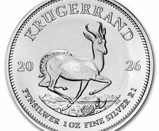 2026 South Africa 1 Rand 1oz Silver Bullion Coin Krugerrand BU. (In Capsule)