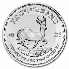 2026 South Africa 1 Rand 1oz Silver Bullion Coin Krugerrand BU. (In Capsule)