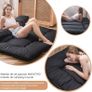 Japanese Floor Mattress Futon Mattress, Thicken Tatami Mat Sleeping Pad Foldable Roll Up Mattress Dormitory Mattress Pad Floor Lounger Pillow Bed (Single, Black) Image 5