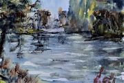 cahir castle..suir river watercolour