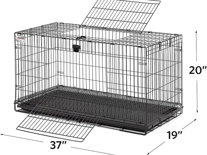 Pets Medium Wabbitat Rabbit Cage, Grid Mesh Floor, Removable Tray, Top & Front Door Access, Rust Resistant Finish, No Tools Required