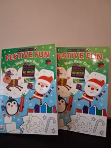 Christmas paint colouring book x2