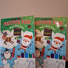 Christmas paint colouring book x2
