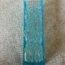 Vintage Turquoise Blue Glass Bark Textured Vase Image 5