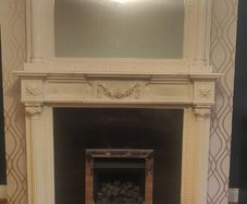 Luxury Cream Fireplace Suite with Overmantel Mirro