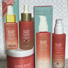 PACIFICA GLOW BABY BOOSTER SERUM, brightening pads and vita glow face lotion