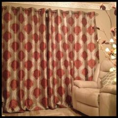 Stunning Eyelet Lined Curtains 90"x64"  Great quality curtains as new!