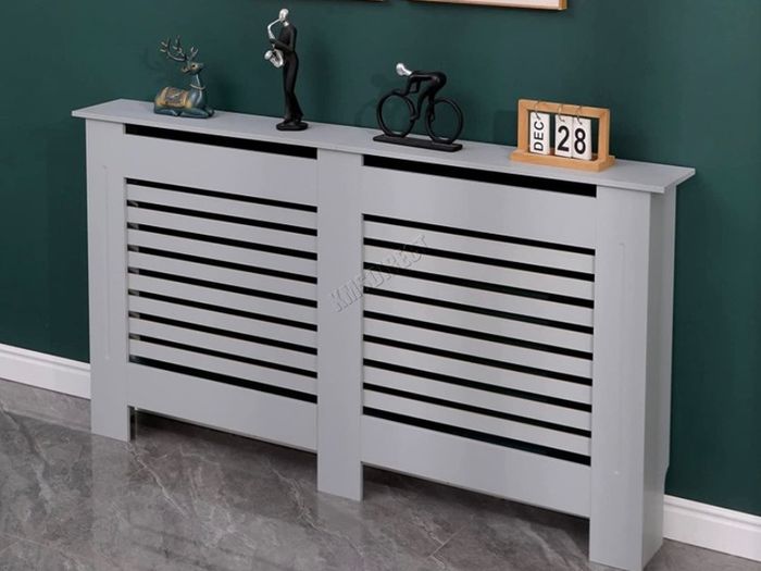 Grey Painted Radiator Cover Wall Cabinet Wood MDF Traditional Modern Large AVAILABLE IN WHITE OR GREY (FREE POSTAGE)