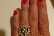 silver ring with pearls
