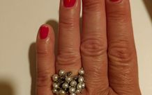 silver ring with pearls