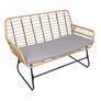 Vermont Grey Rattan Garden Set  2 Armchairs, Sofa, Glass Table Image 3