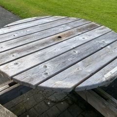Garden Table - solid wood round table seats 8