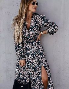 Midi Dress With Flowers