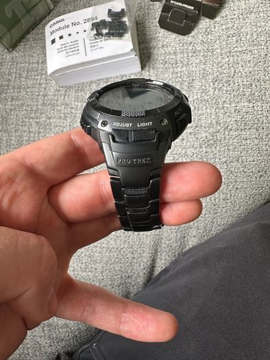 Casio Pro Trek PRG-80YT Titanium Solar Watch - Full Set