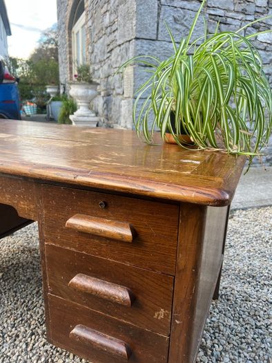 Vintage Mid century oak Abbess desk