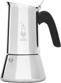 New Venus Caffettiera in Acciaio Inox, Adatta all'Induzione, Argento, 4 Tazze