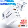 CELBRO QC 3.0 & PD/QC4.0 USB 4 Ports Wall Fast Charger 48W [3 Power Plugs (US/EU/UK)] (Brand New/Warranty) Image 2