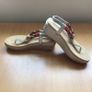 Ladies silver and multicolored toe post sandals size 5 Image 5