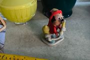 3 spreat items- Vintage Disney Mickey Mouse Figurine Fire Chief Fireman Hydrant Hose 3.5 inchs Korea 12.00 euro. 2 -  Denby Metz Storage Jar + Lid 38.00 euro. 3 - Candy, sugar, or trinkets yellow, ribbed glass storag and lid 32.00 euro.