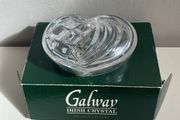 Galway Crystal heart shaped glass box with original packaging