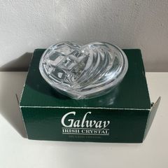 Galway Crystal heart shaped glass box