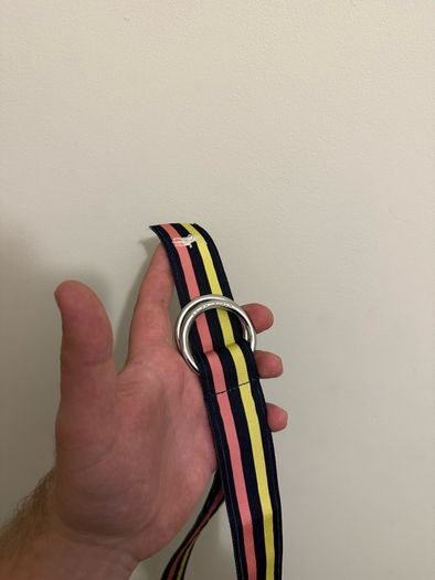 Lauren Ralph  Navy Blue, Pink, Yellow Striped Belt. 98 cm new