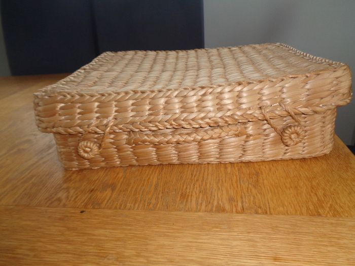 Vintage Wicker Suitcase for Sale