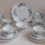 Beautiful Vintage Clare Bone China 14 Piece Teaset for Four in a Beautiful Blue Floral Pattern, Pattern Number 3045 Image 3