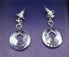 Swarovski Smokey Crystal Dangle Pierced Earrings Dazzling