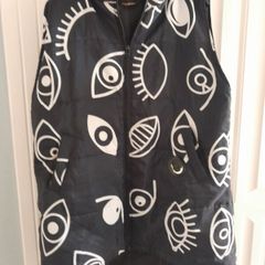 long Jilet black with pattern