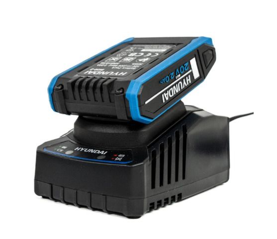 Hyundai 20V Cordless Grass Trimmer 30cm Cut, 2.0Ah Battery, Charger