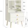 Bedside Table Elegant End Table White Storage Shelves and 2 Drawers Image 4