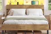 Double Bed Frame with LED Lighting USB A and USB-C Port Underbed Storage Metal Frame