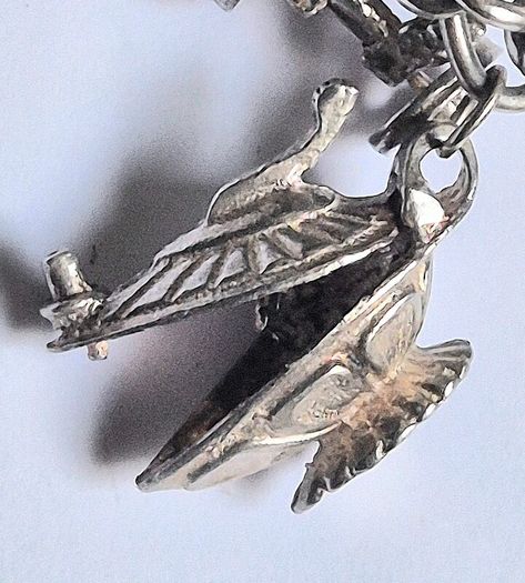 Vintage Irish Sterling Silver 14pc Charm Bracelet, Thomas O'Connor Charm Maker. Inc 1942 Pre Decimal Threepence, Dated Heart Padlock, Dublin Hallmarked