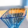 Large Art Deco blue pressed glass vase Image 3