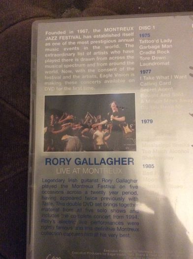 Rory Gallagher Live At Montreux DVD. Collect In Dublin Or Receive Via Post.