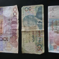 Old Moroccan bank notes from the 80's
