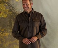 Men's XXL Brown Wax Cotton Shirt (Brand New & Tagged)
