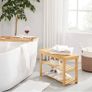 3-Tier Bamboo Shoe Bench, Shoe Rack Storage Organizer, 70 x 28 x 45 cm, ideal for Hallway, Bathroom, Living Room and Corridor Image 3