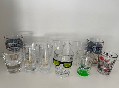 Selection of shot & mini glasses. Total 11 items. All in super condition.