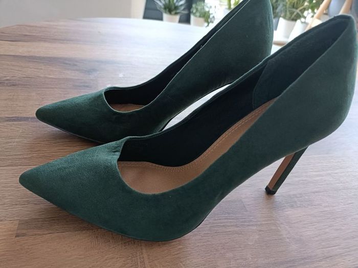 forest green high heel shoes uk5