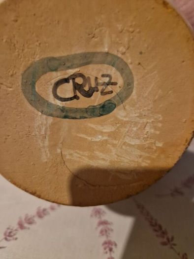 Vintage Spanish hand-painted batijo, "CRUZ"