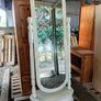 Vintage White Timber Oval Cheval Floor Mirror Image 2