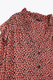 Fab Zara Red Floaty V-neck Dress, Size L New