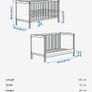 IKEA SUNDVIK White Cot Bed 70 x 140 Converts to Toddler Bed Image 7