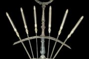 Vintage Set 6 Fruit/Cheese Cutters With Stand